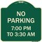 Signmission No Parking 7-00 Am to 3-30 Pm Heavy-Gauge Aluminum Architectural Sign, 18" x 18", G-1818-23603 A-DES-G-1818-23603 - alternate 1